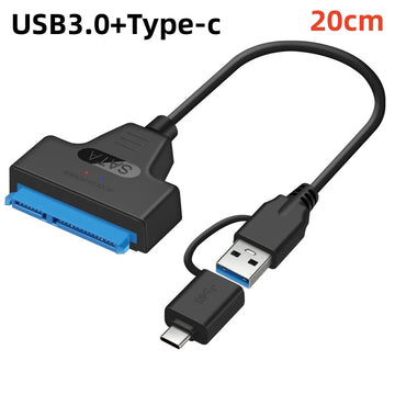 SATA to USB 3.0/2.0/Type-C Adapter Sata Cable Up To 6 Gbps Support 2.5 Inch External HDD SSD Hard Drive 22 Pin Sata III Cable Apsilon