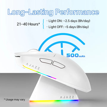 AJAZZ AJ139 V2 MC PAW3311 Wireless Gaming Mouse with RGB Magnetic Charging Base 24000DPI Bluetooth/Wired Mice,PC Gamer Apsilon