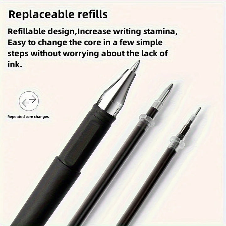5/10/20pcs Quick-Drying Gel Pens, 0.5mm Fine Tip, Black Ink - Ideal Choice for Office and School clea For school office use only Apsilon