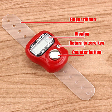 0-99999 Finger Counter Ring 5 Digital LED Electronic Handheld Tally Counter Clicker Counter with Islamic Tasbih Bead 1-10PCS Apsilon