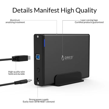 ORICO 3.5'' HDD Case SATA to USB 3.0 Adapter External Hard Drive Enclosure for 2.5" 3.5" SSD Disk HDD Case for PC Apsilon