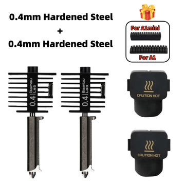 For Bambu lab A1/A1 mini/A2L Hotend Kit Hardened Steel Nozzle 0.2/0.4/0.6/0.8mm nozzle For Bambu lab 3D printer Accessory Apsilon