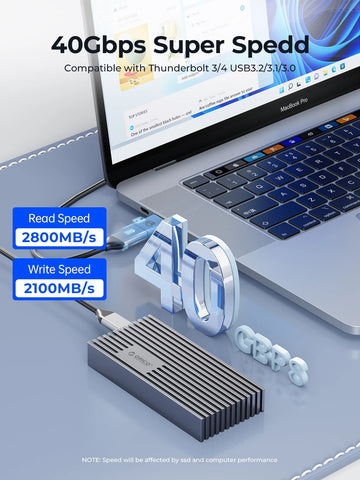 ORICO NVMe M.2 SSD Enclosure USB4 40Gbps PCIe3.0x4 20Gbps 10Gbps M.2 External Case Compatible with Thunderbolt 3/4 USB3.2/3.1 Apsilon