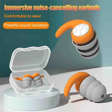 1 Pair of Soft Silicone Earplugs with Noise Cancellation, Waterproof, Comfortable To Wear, Suitable for Sleeping and Swimming Apsilon