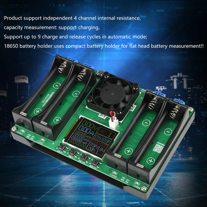 2/4/8 Channel 18650 Battery Capacity Resistance Tester Electronic Load Tester Automatic Charging and Discharging Module Apsilon