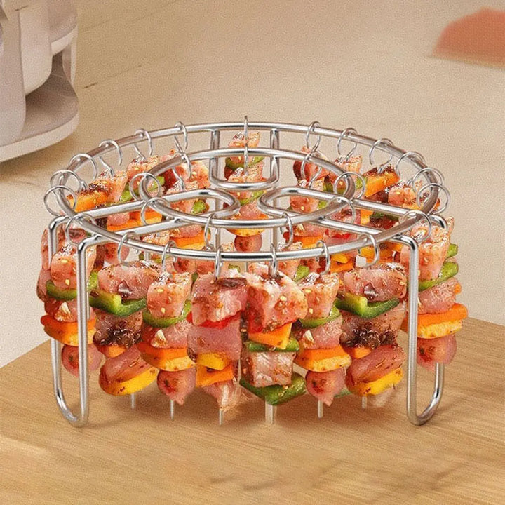 Stainless Steel Vertical Grill Rack Detachable String Grill Vertical Barbecue Skewer Bracket 12/24/49 Skewer Holder Apsilon