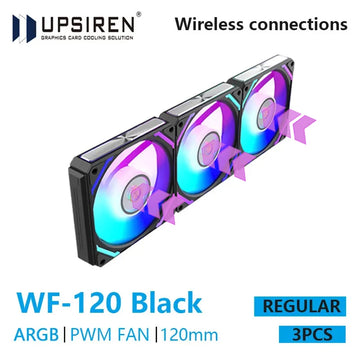 UPSIREN WF-120 ARGB PWM 3PCS Chassis fanARGB120mm/4PIN PWM/ Magic Color Wireless Stitching Computer heat dissipation fan Apsilon