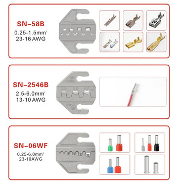 Crimping Tool Set Pressed Pliers Electrician Tools Electrical Terminals Clamp Electronics Pressing Connector Hand Jaws 58B 2549 Apsilon