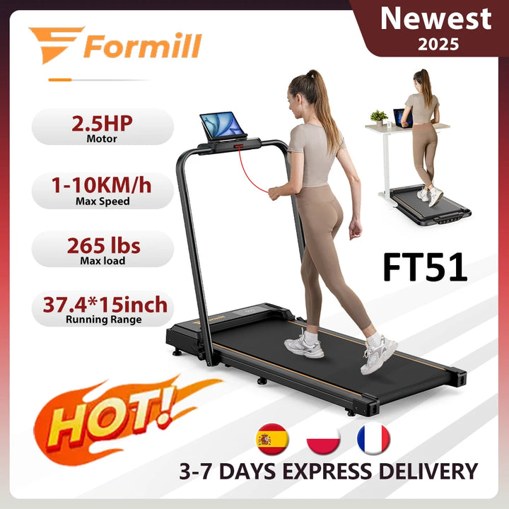 Formill FT51 2 in 1 Treadmill,Max Speed 1-10km/h Electric Treadmill,Installation Free,Treadmill Running Jogging Machine for Home