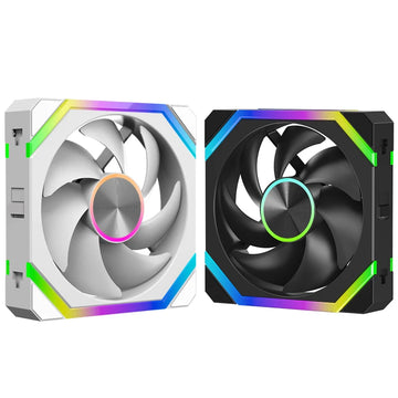 JUMPEAK HS120 Halo ARGB Cooling Fan 360mm 240mm Modular Stackable Splicing 120mm RGB Fans Kit For Gaming PC Case Water Cooler Apsilon
