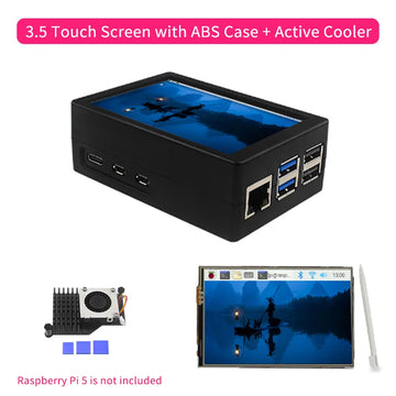 3.5 Inch Touch Screen for Raspberry Pi 5 480*320 LCD Display Optional Metal ABS Case Aluminum Active Cooler for Raspberry Pi 5 Apsilon