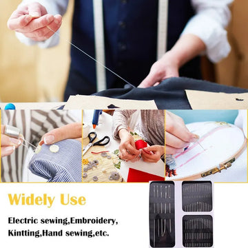 55 Pieces Stainless Steel Big Eye Hand Sewing Needles Set with Different Sizes for Sewing Needlework Embroidery Needles Apsilon