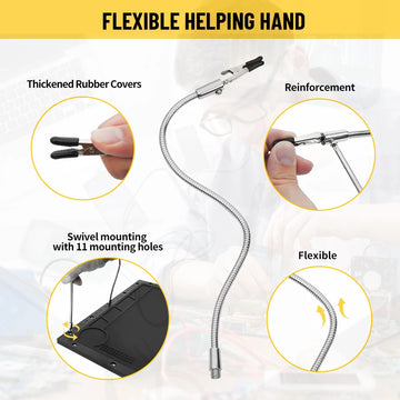 HTM Third Hand Soldering Holder Tool Soldering Station With High Temperature Resistant Silicone Pad 5pc Flexible Arms Apsilon