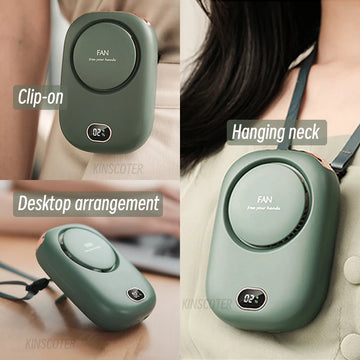 Portable Hanging Neck Fan Mini Cooling Waist Fans Bladeless USB Rechargeable Sports Cooler Fan 1800mAh For Outdoor Sports Travel Apsilon