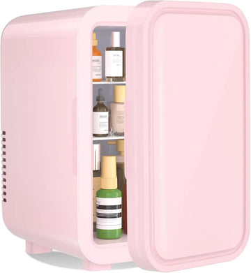 Mini Fridge, 6 Liter/8 Can 220-240V AC/DC Portable Thermoelectric Cooler Refrigerators for Bedroom Apsilon