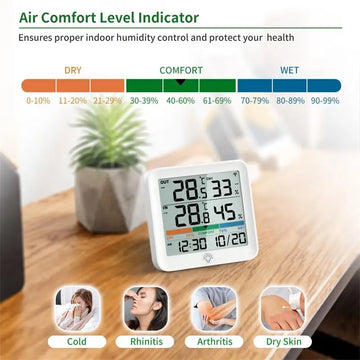 Digital Thermometer Hygrometer with Remote Indoor LCD Temperature Humidity Meter Room Sensor High Accuracy Home Thermometer Apsilon