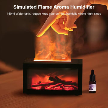 Fireplace Humidifier Aroma Flame Humidifier Fragrance Diffuser Aromatherapy Essential Oil Diffuser Fire Humidifier for Home Room Apsilon