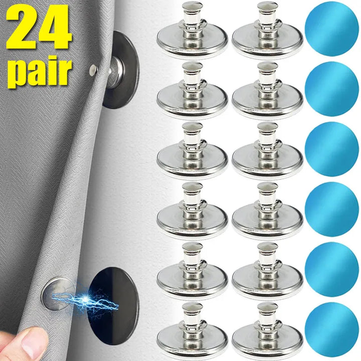 Metal Curtain Magnetic Closure Wall Mounted Magnetic Buckle Shower Curtain Magnet Clips Detachable Window Screen Fixed Fastener Apsilon