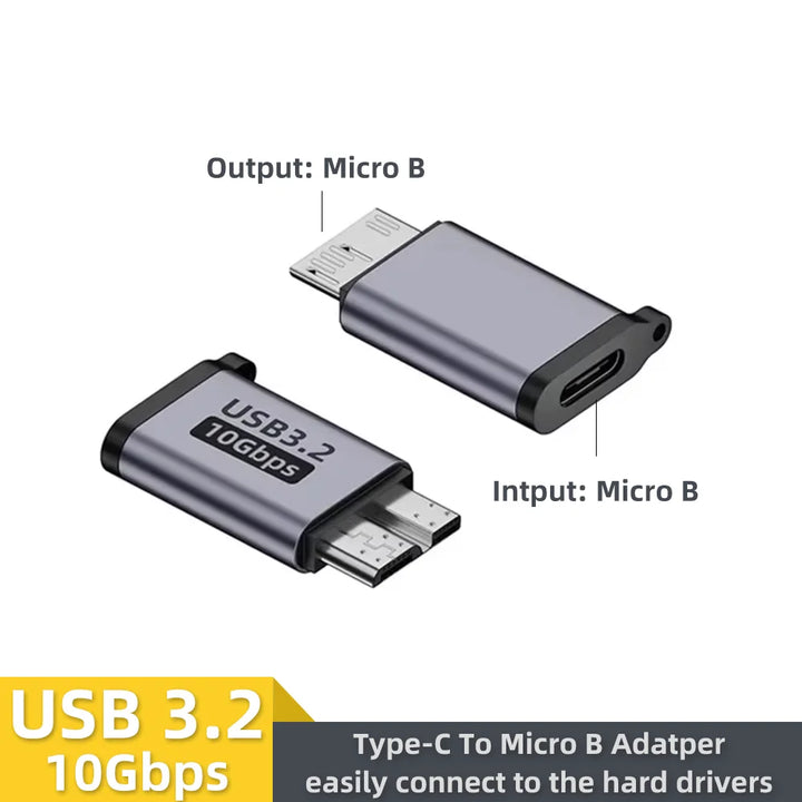 USB C 3.0 Micro B Male to Type C Female Adapter Type-C To Micro B Connector for Laptop External Hard Drive Disk Box Samsung S5 Apsilon