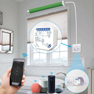 Tuya Smart Life WiFi Curtains Switch Connected Roller Shutters Control Blinds Motor Google Home Alexa Electric Window LoraTap Apsilon
