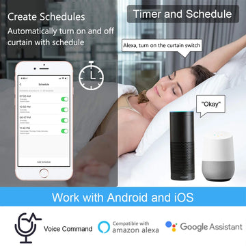 Tuya Smart Life WiFi Curtains Switch Connected Roller Shutters Control Blinds Motor Google Home Alexa Electric Window LoraTap Apsilon